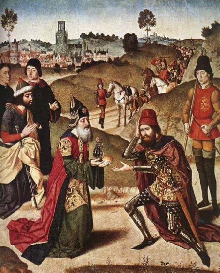 Dieric Bouts The Meeting of Abraham and Melchizedek Germany oil painting art